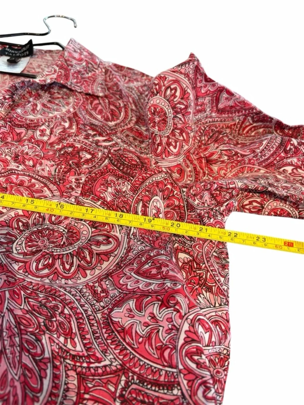 Talbots Pink & White Paisley Button-Front Cover Up